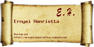 Ernyei Henrietta névjegykártya