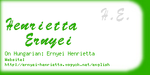 henrietta ernyei business card